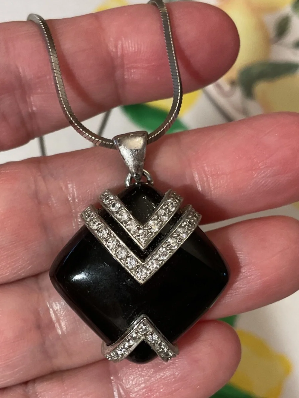 NWOT Italy BVLGARI DESIGN 925 Sterling Silver BLack Onyx Necklace/Earrings Set